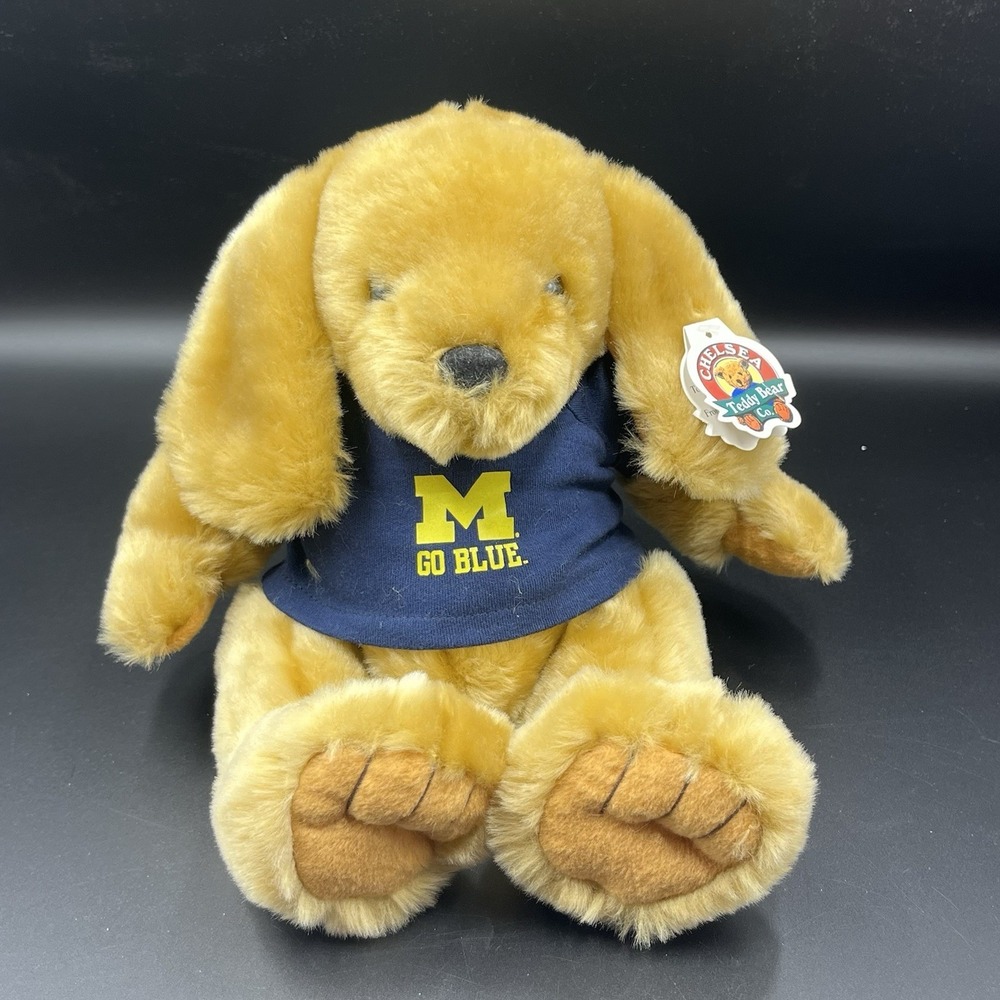 Collegiate‎ Licensed Michigan Go Blue Chelsea Teddy Bear Co Knuckles Dog NWT